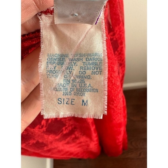 VINTAGE Frederick's of Hollywood Hi-Low Lipstick Red Sheer Nightgown - Picture 5 of 6